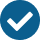 Blue checkmark inside a dark circle.